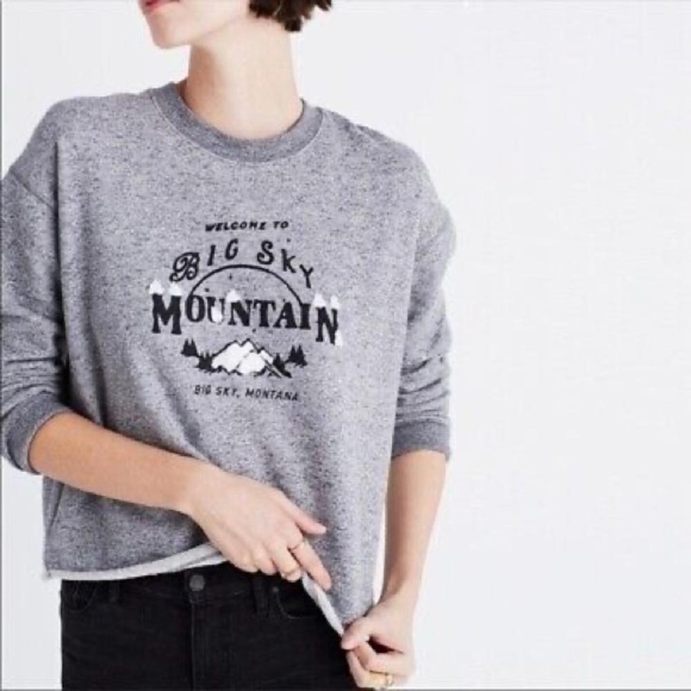 Madewell “Welcome to Big Sky Mountain” Cut Off Sweatshirt